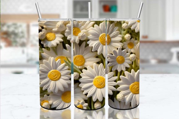 3D Daisy Flower Tumbler Wrap Graphics and Crafts Review