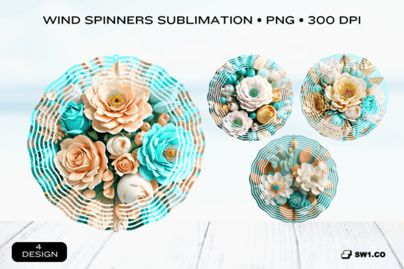 3D Flower Wind Spinner Wrap Graphics for Crafts
