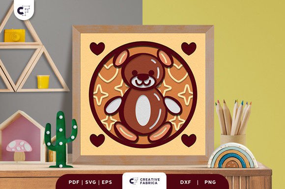 Balloon Bear 3D Paper Cut SVG for Baby & Party Products