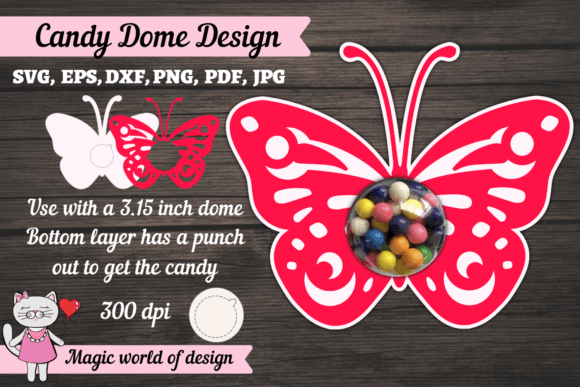 Butterfly Dome Candy Holder Svg, 3d Svg Graphics and Crafts