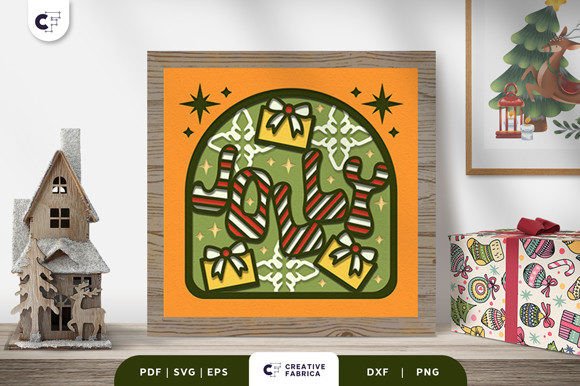 Christmas Jolly Sign 3D Paper Cut SVG Review