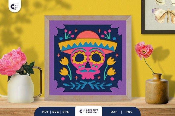 Day of the Dead 3D Shadow Box SVG for Countries
