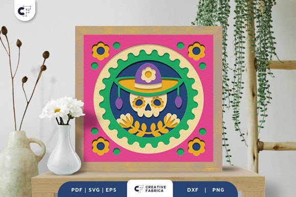 Floral Day of the Dead 3D Shadow Box: A 3D SVG Review for Countries