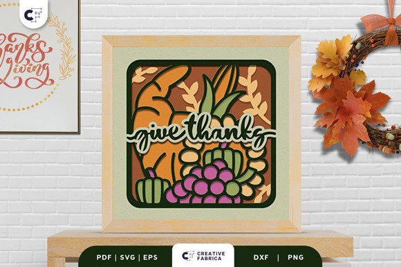 Give Thanks Cornucopias 3D Shadow Box: A Review for Thanksgiving Sellers