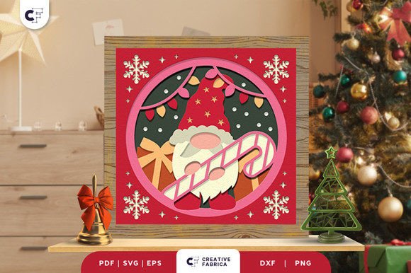 Gnome with Christmas Candy 3D Paper Cut: A Designerβs Review