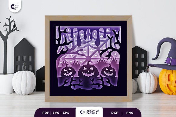 Haunted Forest 3D Light Box Paper Cut: A 3D SVG Halloween Asset Review