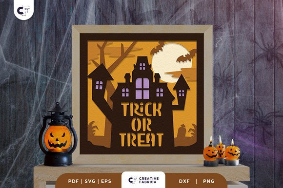 Haunted Mansion in the Night 3D Papercut