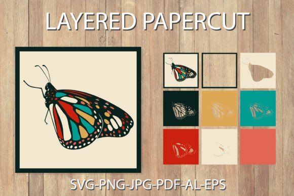 Layered Papercut Butterfly 3d Butterfly in Shadow Boxes