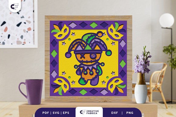 Mardi Gras Voodoo Doll 3D Light Box SVG Review