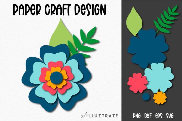 Paper Flower SVG Template 3D Flower Graphics and Crafts Review