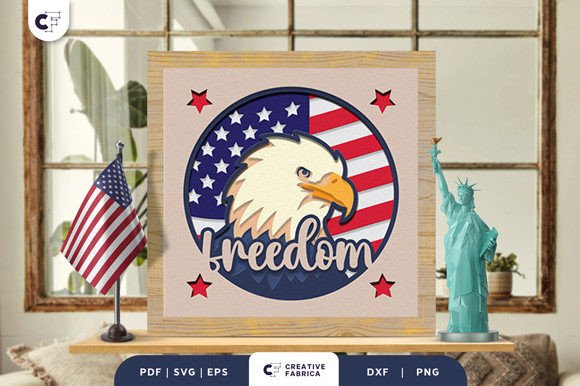 Patriotic American Eagle 3D SVG for Independence Day Branding