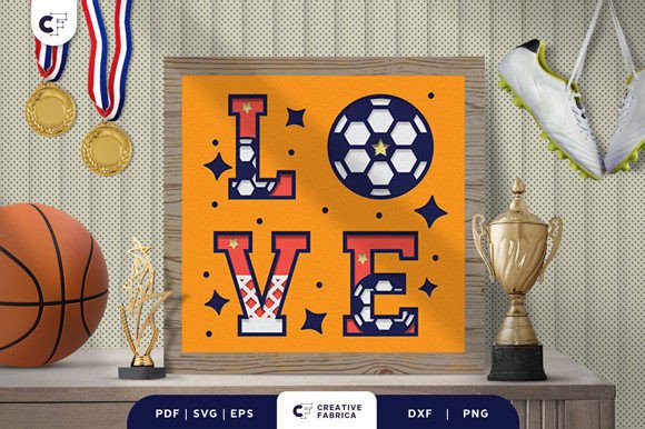 Soccer LOVE 3D Shadow Box SVG: A Sports Branding Review
