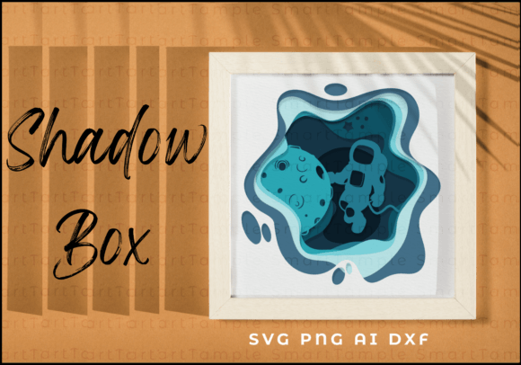 Spaceman Shadow Box Svg, 3D Astronaut