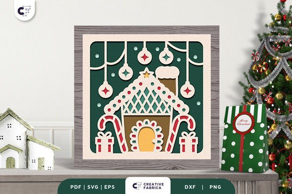 Sweet Candies House 3D Shadow Box SVG
