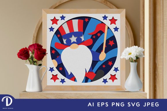 Uncle Sam Gnome 3D Layered Paper Cut Review