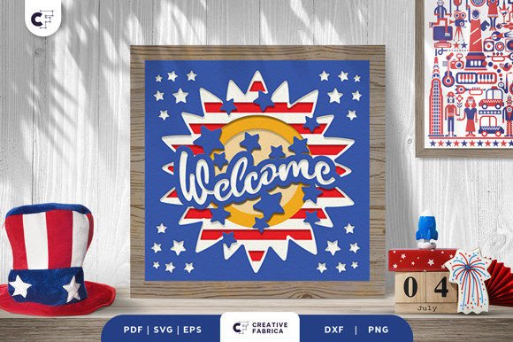 USA Sunflower Welcome 3D Shadow Box: Independence Day 3D SVG Review
