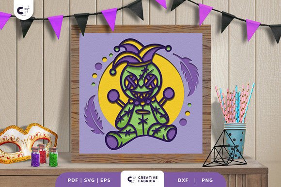 Voodoo Doll Carnival 3D Shadow Box: A 3D SVG Review for Mardi Gras Sellers